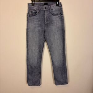 Mother Grey The Tomcat High Waisted Skinny Ankle Hidden Button Fly Jeans 30
